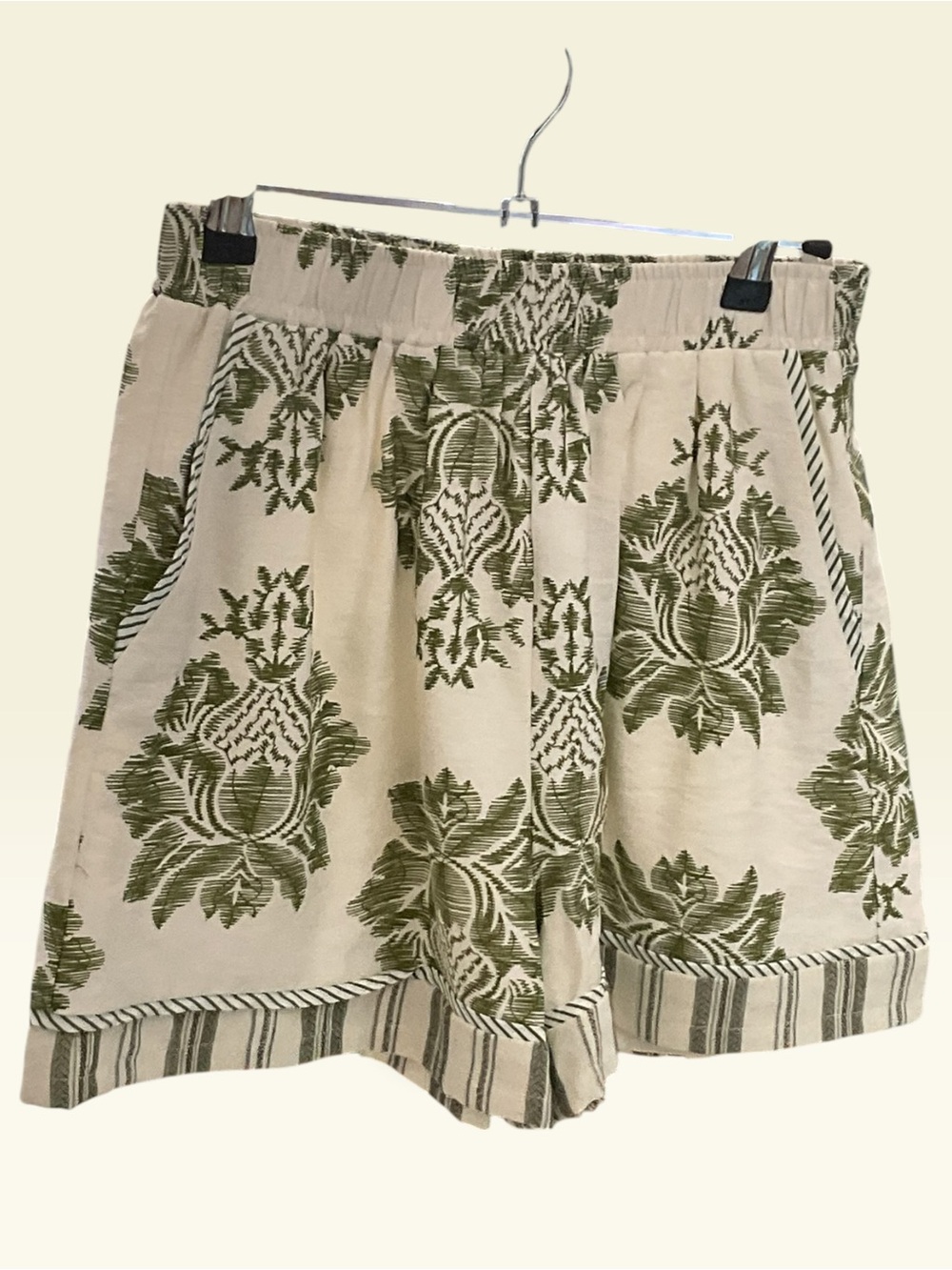Women's Green Floral Print Shorts